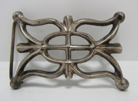 TUFA SANDCAST STERLING SILVER BELT BUCKLE