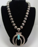 CHEE STERLING TURQUOISE NAJA PENDANT NECKLACE