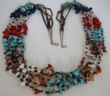 5 STRAND TURQUOISE NECKLACE LAPIS CORAL 29