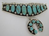 RB TURQUOISE NAJA NECKLACE STERLING SILVER