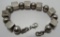10MM SQUARE BEAD BRACELET STERLING SILVER 8