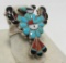 LONJOSE PEYOTE BIRD RING STERLING SILVER TURQUOISE