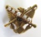 US MILITARY SERVICE EAGLE PIN GOLD COLONEL PEARL