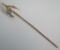 ENAMEL WISHBONE PEARL STICK PIN 14K GOLD