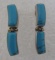 GEM TURQUOISE EARRINGS 950 STERLING SILVER INLAY