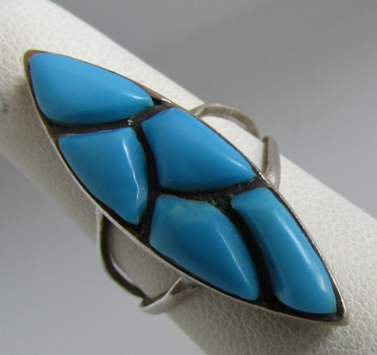 YAZZIE TURQUOISE RING STERLING SILVER