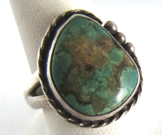 BOULDER TURQUOISE RING STERLING SILVER SIZE 12
