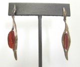 STERLING SILVER AMBER EARRINGS
