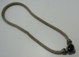ESPOSITO AMBER ONYX STERLING SILVER NECKLACE