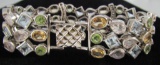 PERIDOT TOPAZ SAPPHIRE BRACELET STERLING SILVER