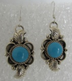 SLEEPING BEAUTY TURQUOISE EARRINGS STERLING SILVER