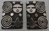 ALEX SANCHEZ EARRINGS STERLING SILVER PETROGLYPH