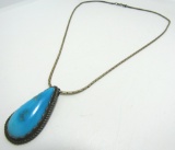 SIGNED RWB TURQUOISE STERLING NECKLACE