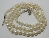GRADUATED CULTURED PEARL NECKLACE STERLING SILVER