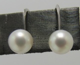 MIKIMOTO 7MM PEARL EARRINGS 9K WHITE GOLD