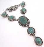 ELLA COWBOY TURQUOISE NECKLACE STERLING SILVER