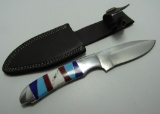 NAVAJO INLAID KNIFE ED CHISCHILLY TURQUOISE