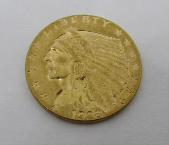 1928 GOLD 2 1/2 DOLLAR INDIAN COIN