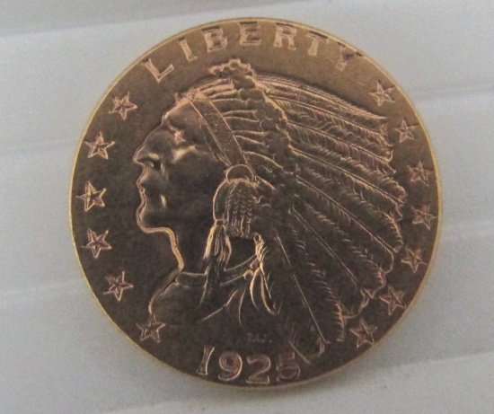 1925 D US GOLD 2 1/2 DOLLAR INDIAN COIN.
