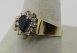 .5CT SAPPHIRE DIAMOND RING 14K GOLD SIZE 6