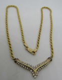 1CT DIAMOND 14K GOLD NECKLACE 18 GRAM CHAIN
