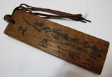 WW2 JAPANESE SWORD SURRENDER WOOD TAG BLOCK