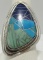 HUGE DRT INLAY TURQUOISE LAPIS RING STERLING SILVE