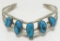 SIGNED H TURQUOISE STERLING SILVER CUFF BRACELET