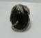 BLACK AMBER STERLING SILVER RING