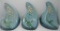ROSEVILLE WINCRAFT BLUE 3PC BOOKENDS #259 POTTERY