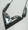 T&J ZUNI TURQUOISE STERLING NECKLACE INLAY SILVER