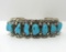 YAZZIE 11 STONE TURQUOISE STERLING CUFF BRACELET