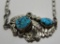 YAZZIE TURQUOISE STERLING SILVER NECKLACE SQUASH