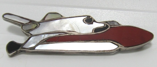 SPACE SHUTTLE NASA STERLING INLAID PIN PENDANT