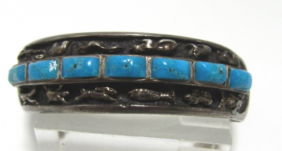 FETISH TURQUOISE STERLING SILVER CUFF BRACELET