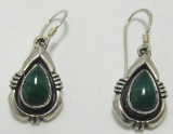 OD MARK MALACHITE EARRINGS STERLING SILVER