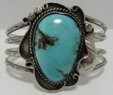 SANDOVAL TURQUOISE STERLING SILVER CUFF BRACELET