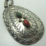 YB MARK TURQUOISE CORAL NECKLACE 60G STERLING SILV