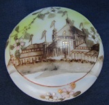 HAND PAINTED COVERED BOWL PORCELAIN DISH