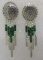 CONCHO MALACHITE EARRINGS STERLING SILVER HEISHI