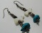 TURQUOISE FETISH EARRINGS HEISHI BEADS