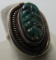 CARVED TURQUOISE RING STERLING SILVER SIZE 7