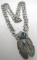 HOWE TURQUOISE INLAY NECKLACE STERLING SILVER ZUNI