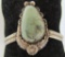 TURQUOISE CUFF BRACELET STERLING SQUASH BLOSSOM