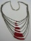 10 STRAND CORAL STERLING LIQUID SILVER NECKLACE