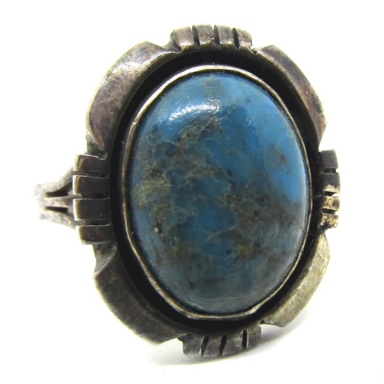 BISBEE TURQUOISE RING STERLING SILVER SIZE 10.5