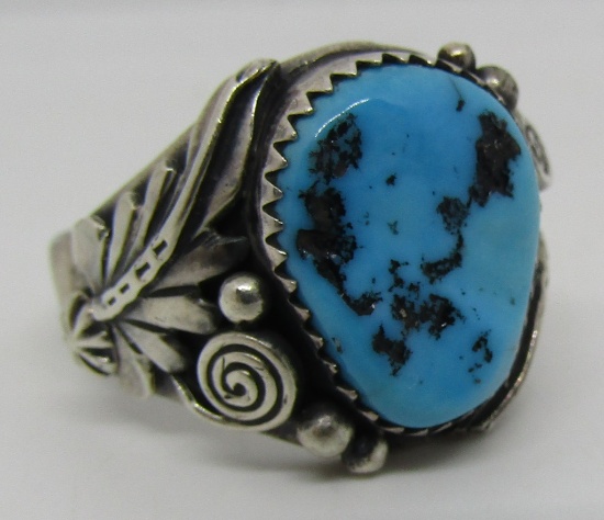 SLEEPING BEAUTY TURQUOISE RING STERLING SILVER S11