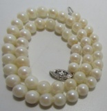6.5MM PEARL NECKLACE 14K WHITE GOLD