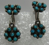 SNAKE EYE TURQUOISE EARRINGS STERLING SILVER