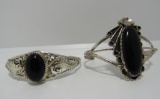 SIGNED RM Y ONYX STERLING CUFF BRACELETS LOT OF 2